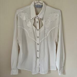 Vintage Lilia Guilty Exclusive Western Wear Collection White Button Down Shirt
